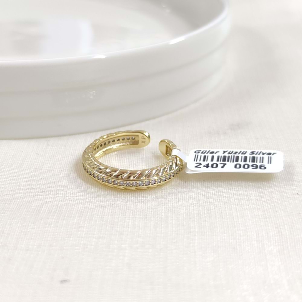 XUPING ALTI AÇIK TAŞLI BAŞAK YÜZÜK GOLD - 8 -16