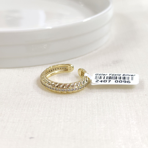 XUPING ALTI AÇIK TAŞLI BAŞAK YÜZÜK GOLD - 8 -16