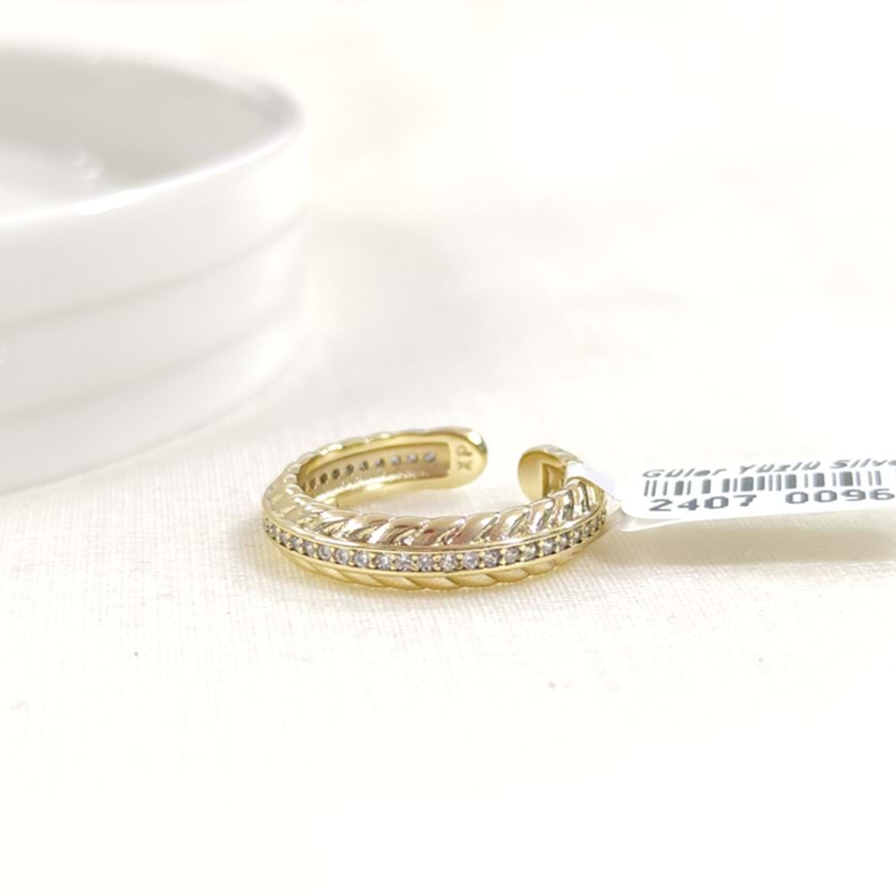 XUPING ALTI AÇIK TAŞLI BAŞAK YÜZÜK GOLD