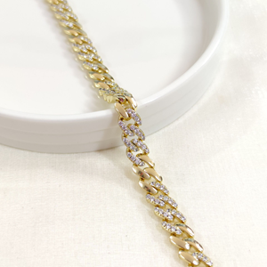 XUPING TOKALI TAŞLI 7 MM GURMET BİLEKLİK GOLD 20 CM