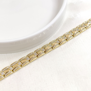 XUPING TAŞ DETAY KARE BİLEKLİK GOLD 17+2 CM