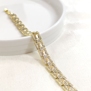 XUPING TAŞ DETAY KARE BİLEKLİK GOLD 17+2 CM