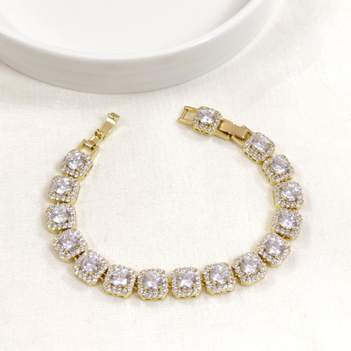 XUPING 9 MM KARE TAŞLI BİLEKLİK GOLD 17+2 CM