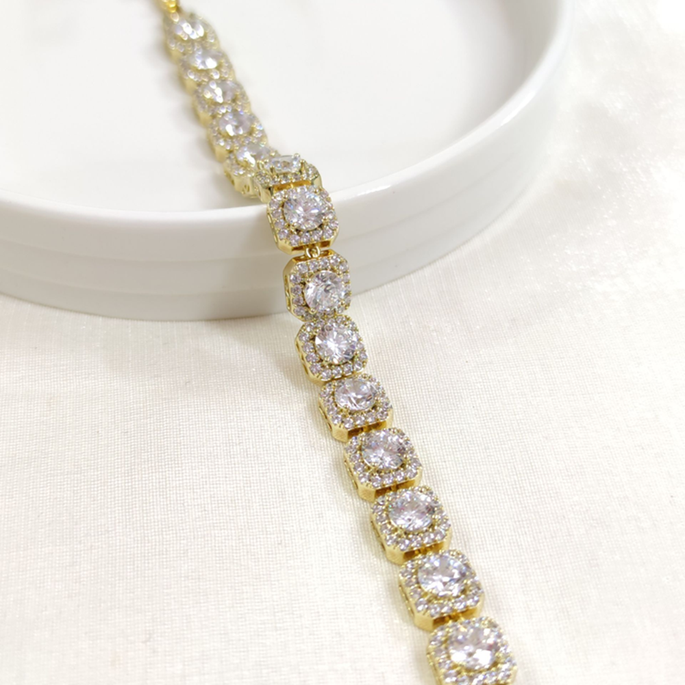 XUPING 9 MM KARE TAŞLI BİLEKLİK GOLD 17+2 CM