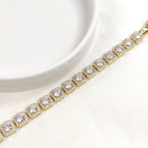 XUPING 9 MM KARE TAŞLI BİLEKLİK GOLD 17+2 CM