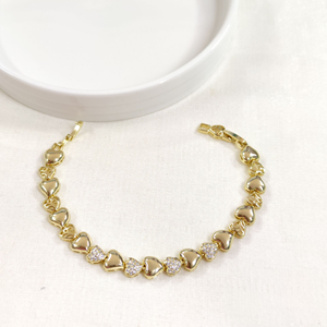 XUPING BOMBELİ KALP BİLEKLİK GOLD 17+2 CM