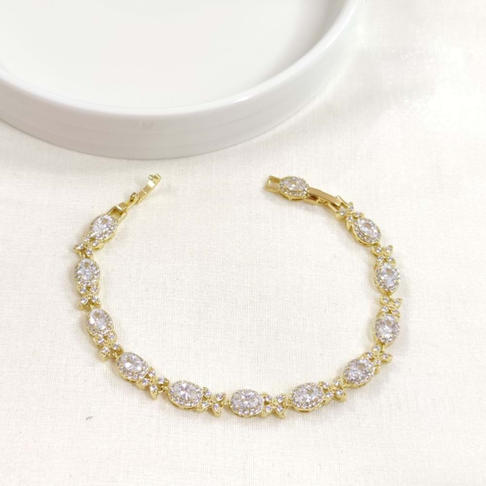 XUPING OVAL TAŞLI BİLEKLİK GOLD 17+2 CM