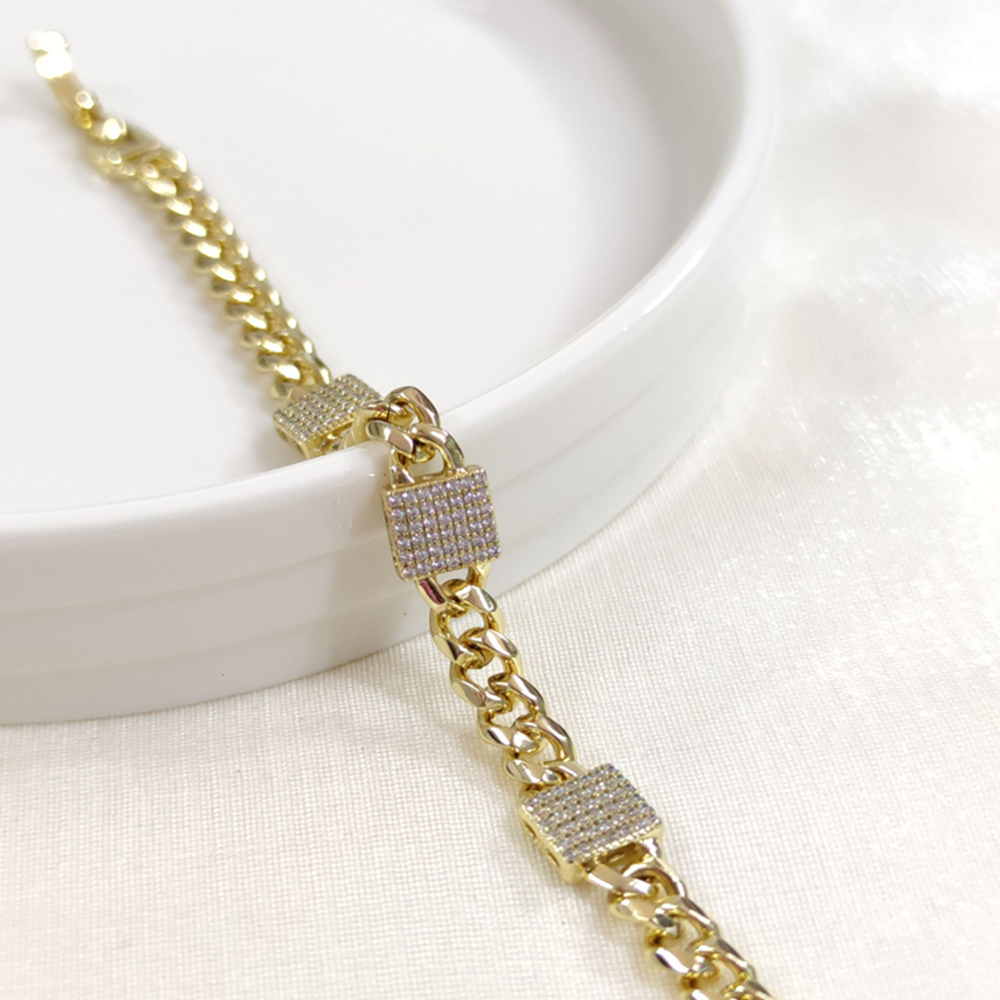 XUPING TAŞ DETAY GURMET ZİNCİR BİLEKLİK GOLD 17 CM