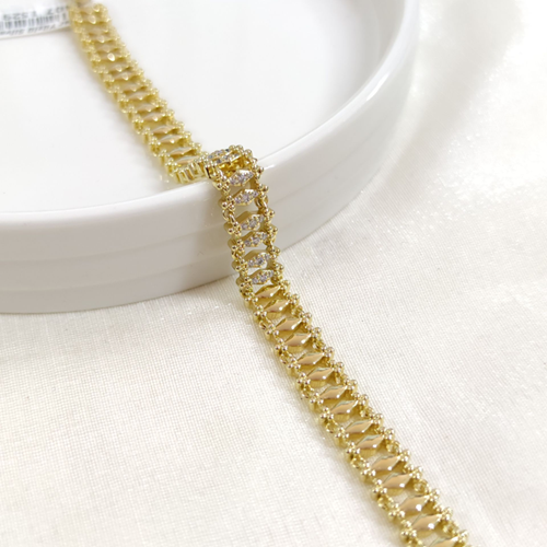 XUPING TAŞ DETAYLI BİLEKLİK GOLD 17+2 CM - ALTIN SARI