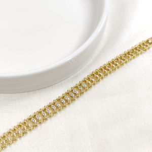 XUPING TAŞ DETAYLI BİLEKLİK GOLD 17+2 CM - ALTIN SARI