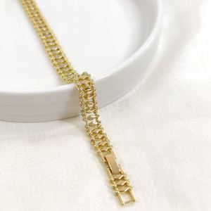 XUPING TAŞ DETAYLI BİLEKLİK GOLD 17+2 CM - ALTIN SARI