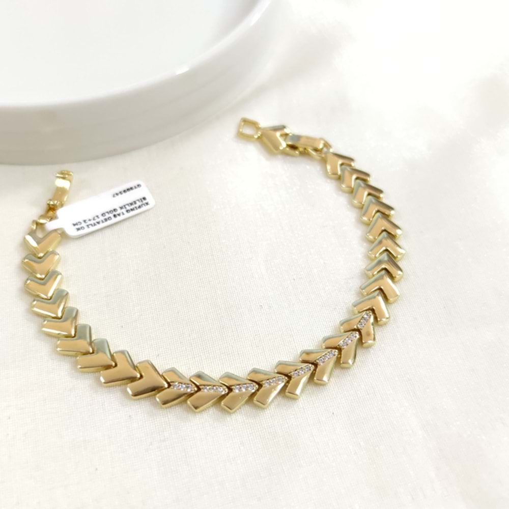 XUPING TAŞ DETAYLI OK BİLEKLİK GOLD 17+2 CM