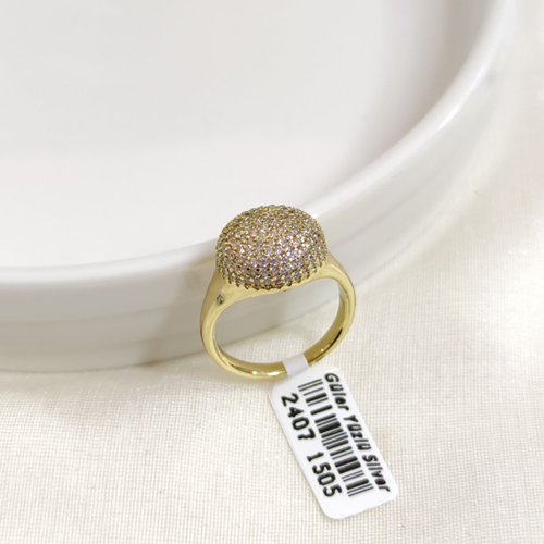 XUPING TAŞLI 1,3 CM KUBBE YÜZÜK GOLD - 16
