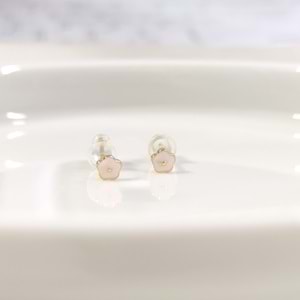 İTHAL 5 MM PEMBE ÇİÇEK GÜMÜŞ ÇİVİ KÜPE