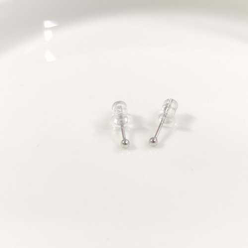 İTHAL 2 MM DÜZ TOP GÜMÜŞ ÇİVİ KÜPE - RODYUM BEYAZ