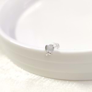 İTHAL 5 MM SEDEF TOP KUYRUK TEKLİ GÜMÜŞ ÇİVİ KÜPE - RODYUM BEYAZ