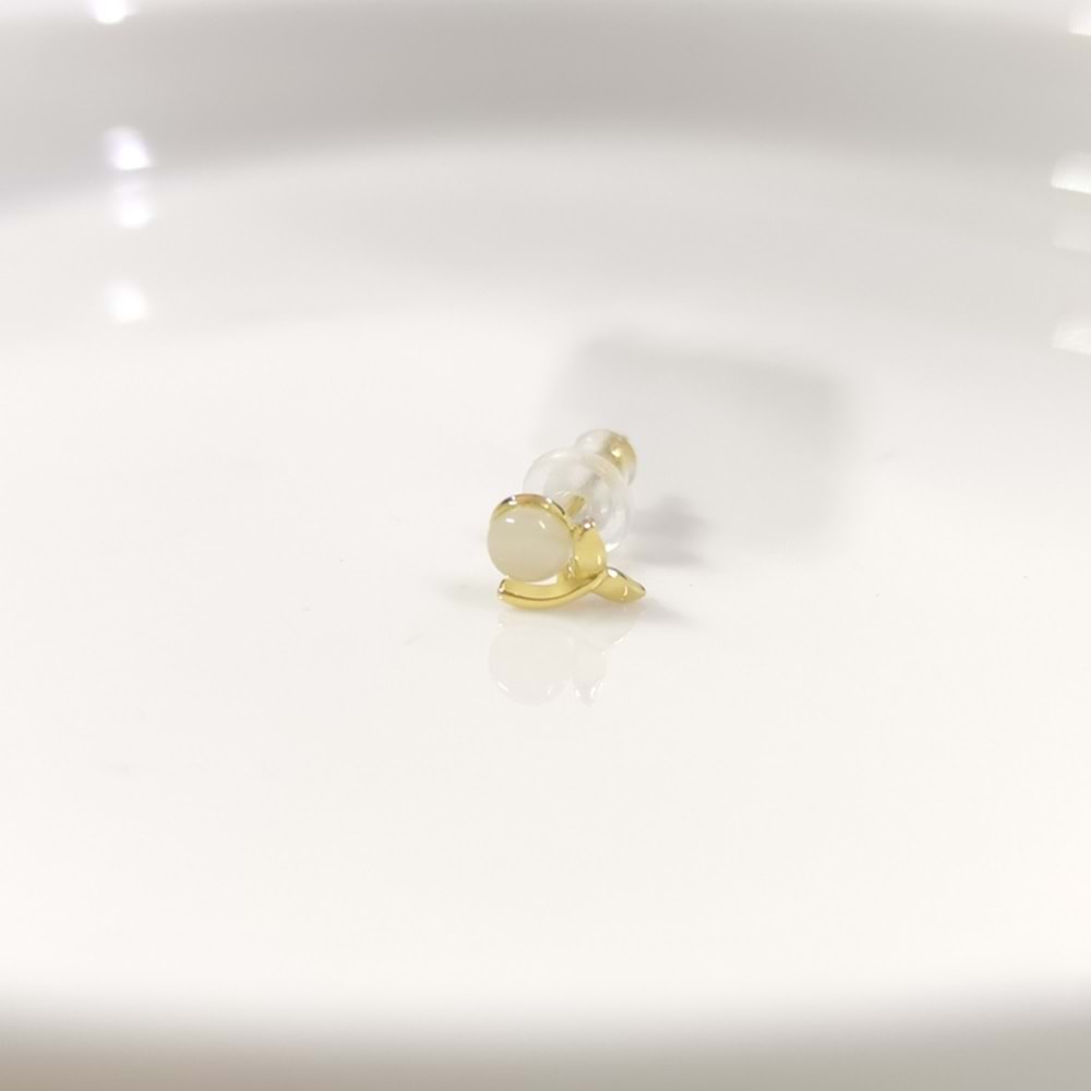 İTHAL 5 MM SEDEF TOP KUYRUK TEKLİ GÜMÜŞ ÇİVİ KÜPE