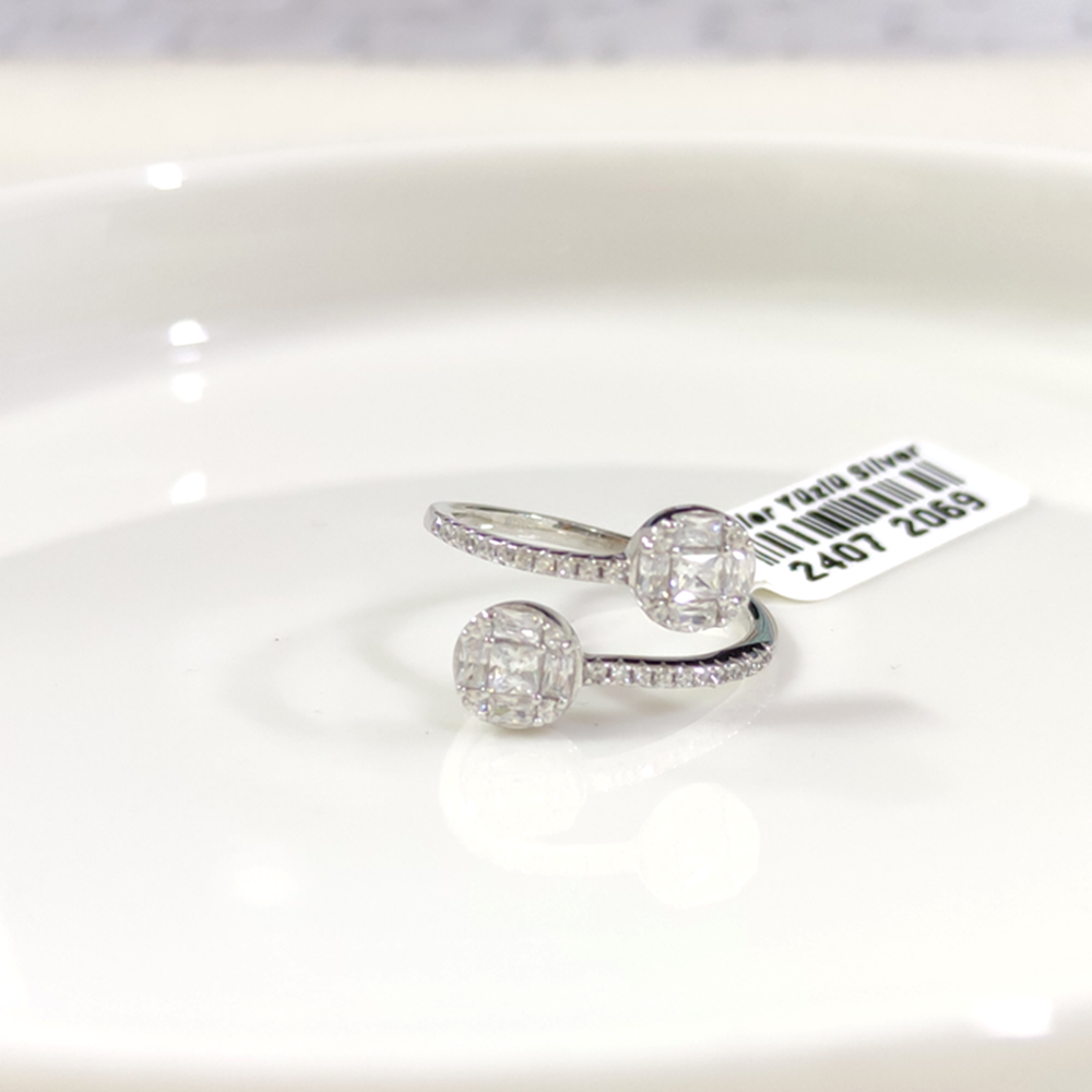 İTHAL YUVARLAK BAGET GÜMÜŞ YÜZÜK