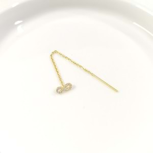 TEKLİ TAŞLI SONSUZLUK JAPON ZİNCİR GÜMÜŞ KÜPE