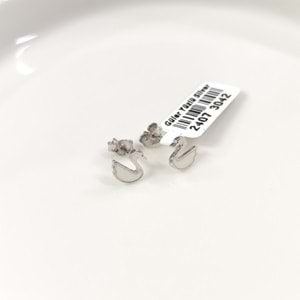 8 MM MİNELİ KUĞU GÜMÜŞ ÇİVİ KÜPE