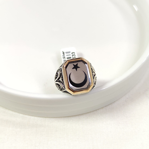 AY YILDIZ GÜMÜŞ ERKEK YÜZÜK - 26