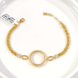 ÇEYREK ALTIN KONULABİLEN ARPA ZİNCİRLİ TAŞLI GÜMÜŞ BİLEKLİK