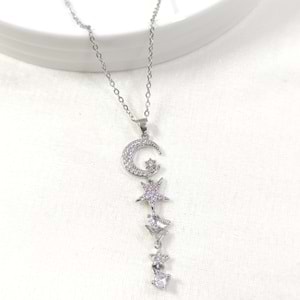 ÇELİK HİLAL DETAY Y KOLYE GOLD