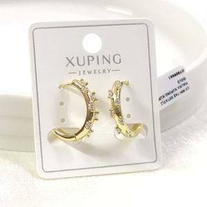 15 MM TAŞ DETAYLI HALKA XUPING KÜPE GOLD