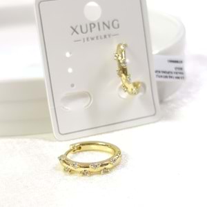15 MM TAŞ DETAYLI HALKA XUPING KÜPE GOLD