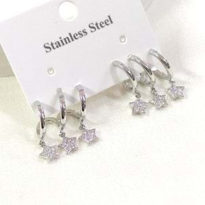 ÇELİK ÜÇ GÖRÜNÜMLÜ YILDIZ KÜPE