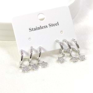 ÇELİK ÜÇ GÖRÜNÜMLÜ YILDIZ KÜPE