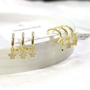 ÇELİK ÜÇ GÖRÜNÜMLÜ YILDIZ KÜPE