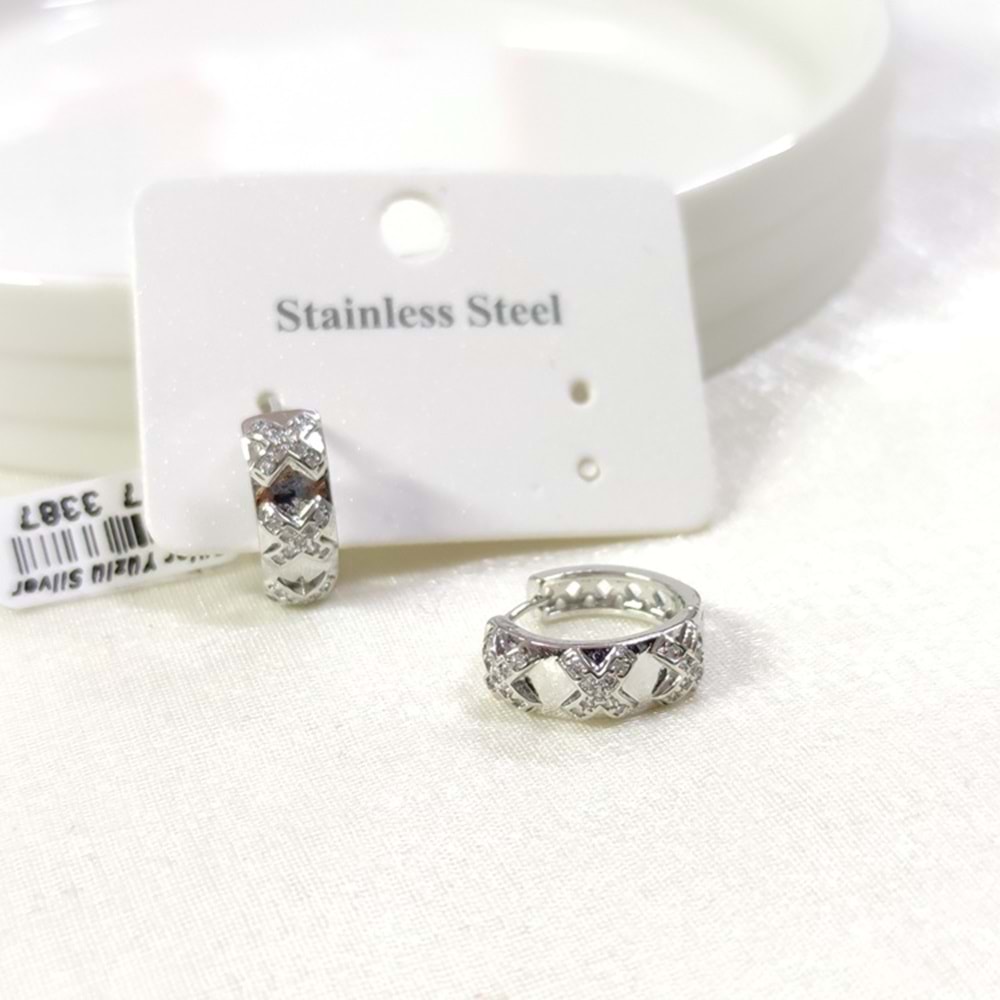 ÇELİK 14 MM HALKA KÜPE BEYAZ