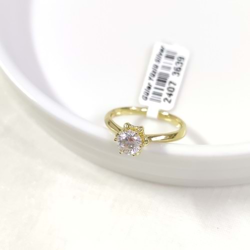 XUPING ÇİÇEK TEK TAŞ YÜZÜK GOLD - ALTIN SARI - 14