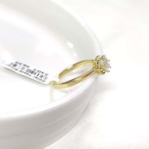 XUPING ÇİÇEK TEK TAŞ YÜZÜK GOLD - ALTIN SARI - 19