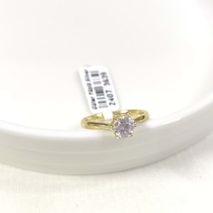 XUPING ÇİÇEK TEK TAŞ YÜZÜK GOLD - ALTIN SARI - 19