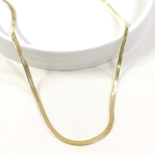 XUPING 3 MM YASSI ZİNCİR KOLYE 45 CM GOLD