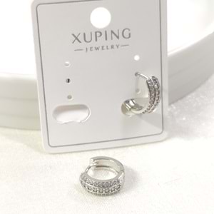 XUPING 10 MM HALKA TAŞLI KÜPE BEYAZ