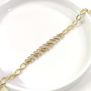 XUPING ASİMETRİK TAŞLI BİLEKLİK GOLD 17+2 CM