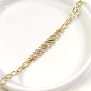 XUPING ASİMETRİK TAŞLI BİLEKLİK GOLD 17+2 CM