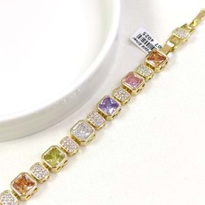 XUPING 9 MM BÜYÜK RENKLİ TAŞLI BİLEKLİK GOLD 17+2 CM