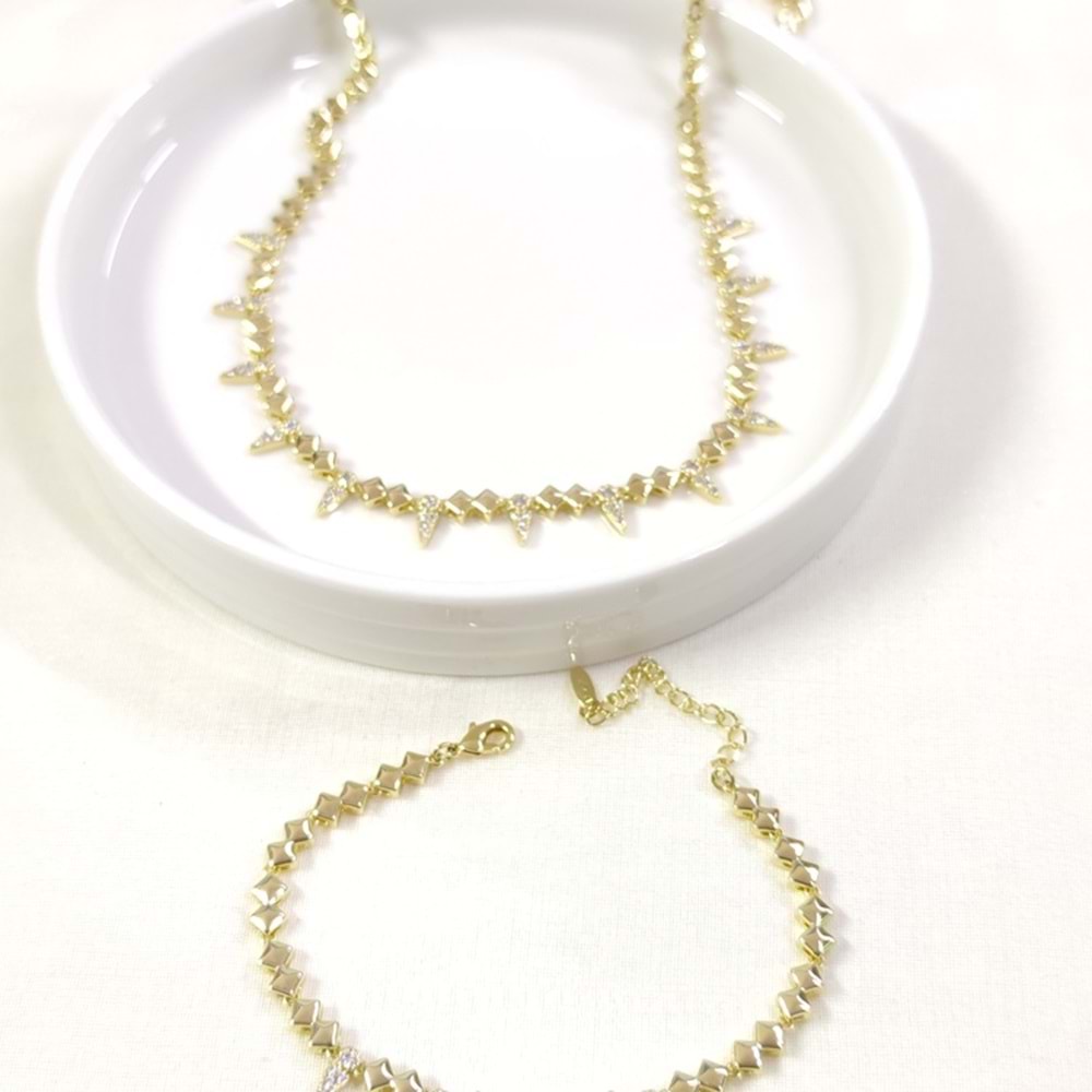 XUPING SALLANTILI KOLYE BİLEKLİK KOMBİN SET GOLD
