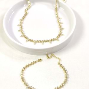 XUPING SALLANTILI KOLYE BİLEKLİK KOMBİN SET GOLD