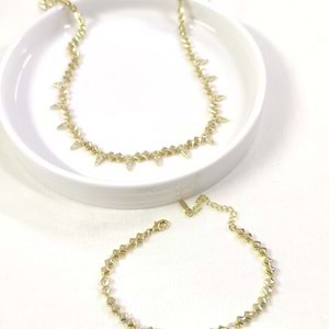 XUPING SALLANTILI KOLYE BİLEKLİK KOMBİN SET GOLD
