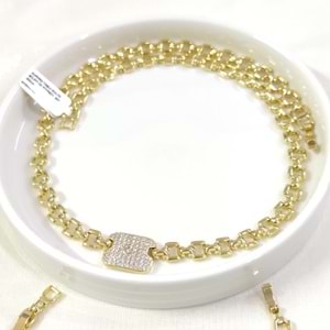 XUPING TAŞLI KOLYE BİLEKLİK KOMBİN SET GOLD