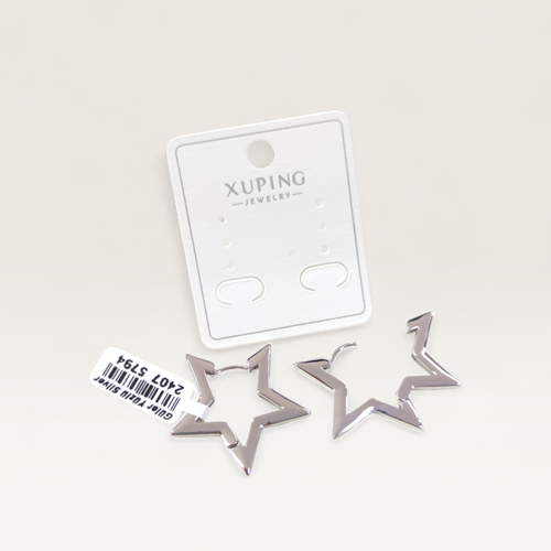 XUPING 15 MM YILDIZ HALKA KÜPE BEYAZ