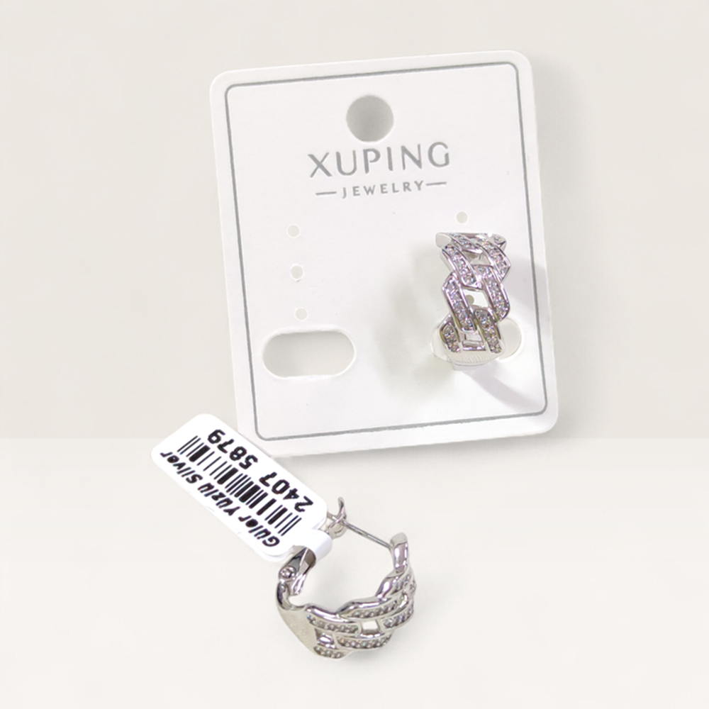 XUPING TAŞLI GURMET 12 MM HALKA KÜPE BEYAZ