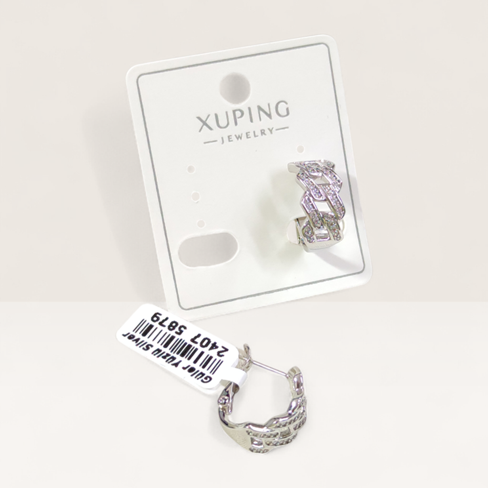 XUPING TAŞLI GURMET 12 MM HALKA KÜPE BEYAZ