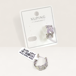 XUPING TAŞLI GURMET 12 MM HALKA KÜPE BEYAZ