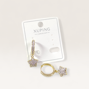 XUPING 10 MM BOMBELİ YILDIZ 12 MM HALKA KÜPE GOLD